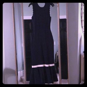 Navy Dress with ruffle detail